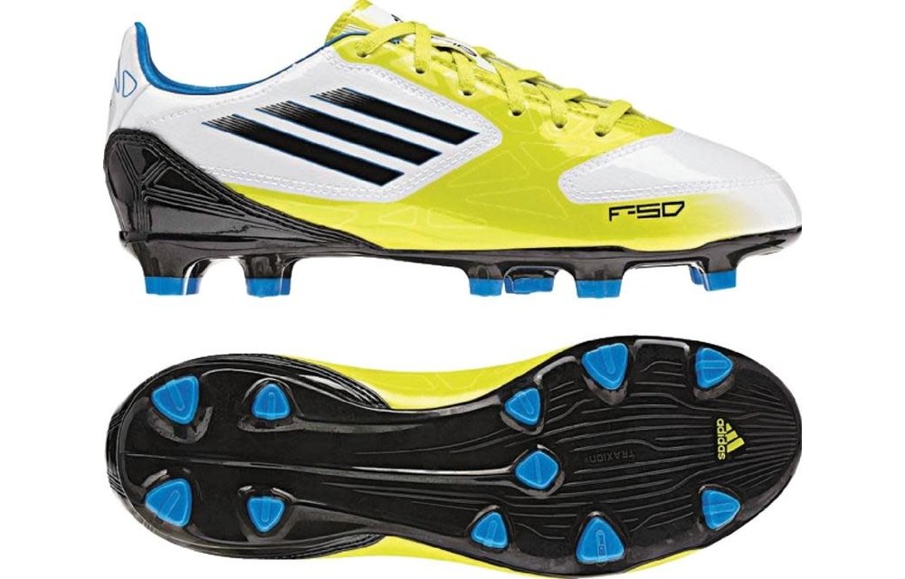 Célula somatica Alarmante Transparentemente adidas Jr. F10 TRX FG Soccer Shoe - White/Blue/Yellow - Soccerium