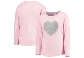 Bayern Munich Girls Youth Pink Heart Long Sleeve T-Shirt
