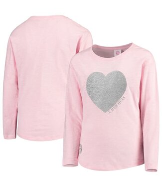 Bayern Munich Girls Youth Pink Heart Long Sleeve T-Shirt