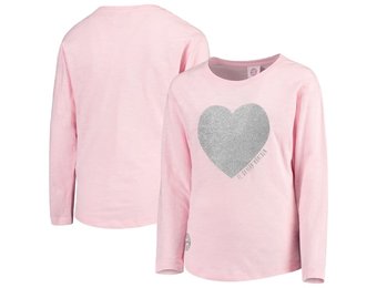 Bayern Munich Girls Youth Pink Heart Long Sleeve T-Shirt