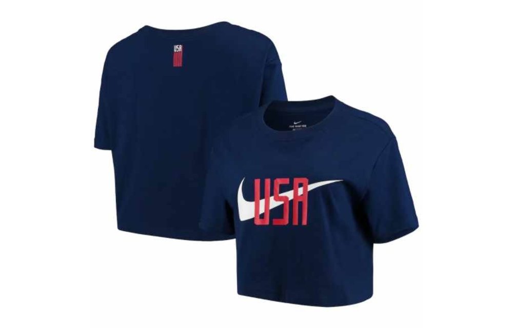 Nike Womens USA  United States Swoosh  Crop Top - Navy