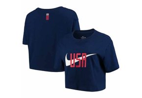 Nike Womens USA  United States Swoosh  Crop Top - Navy