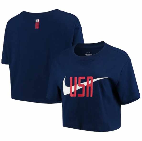 Nike Womens USA  United States Swoosh  Crop Top - Navy