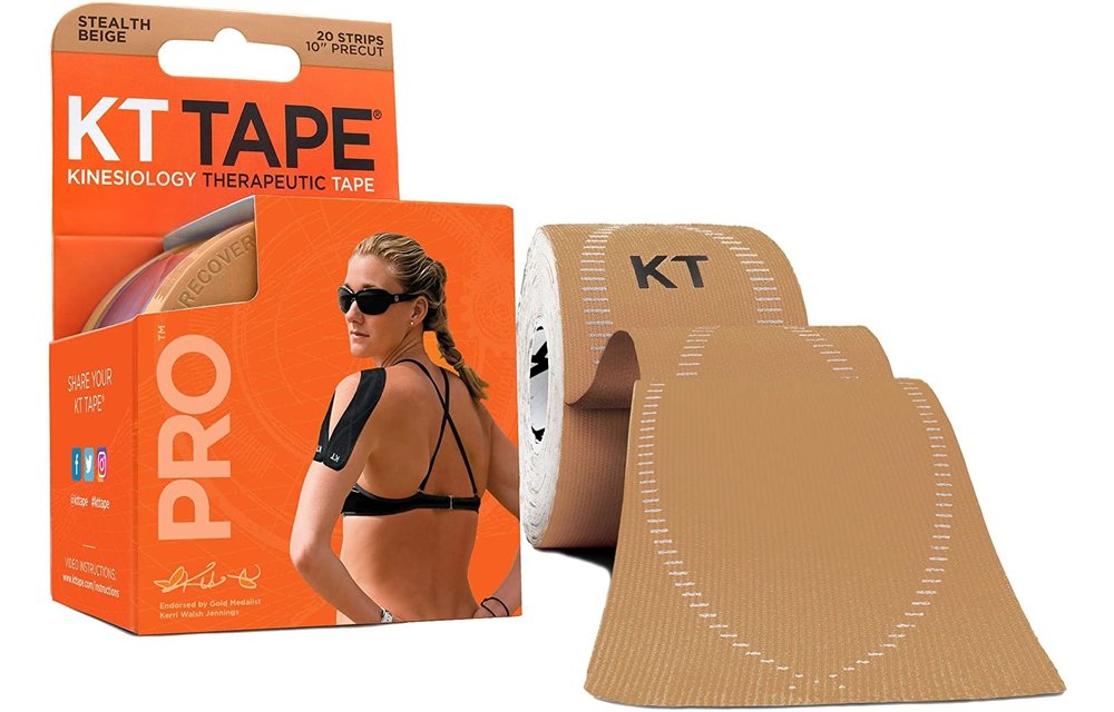 KT Tape PRO 20 Strip 10" Precut-   Stealth  Beige