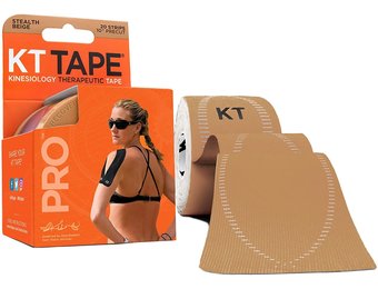 KT Tape PRO 20 Strip 10" Precut-   Stealth  Beige