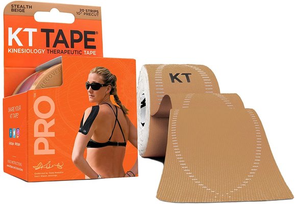 KT Tape PRO 20 Strip 10" Precut-   Stealth  Beige