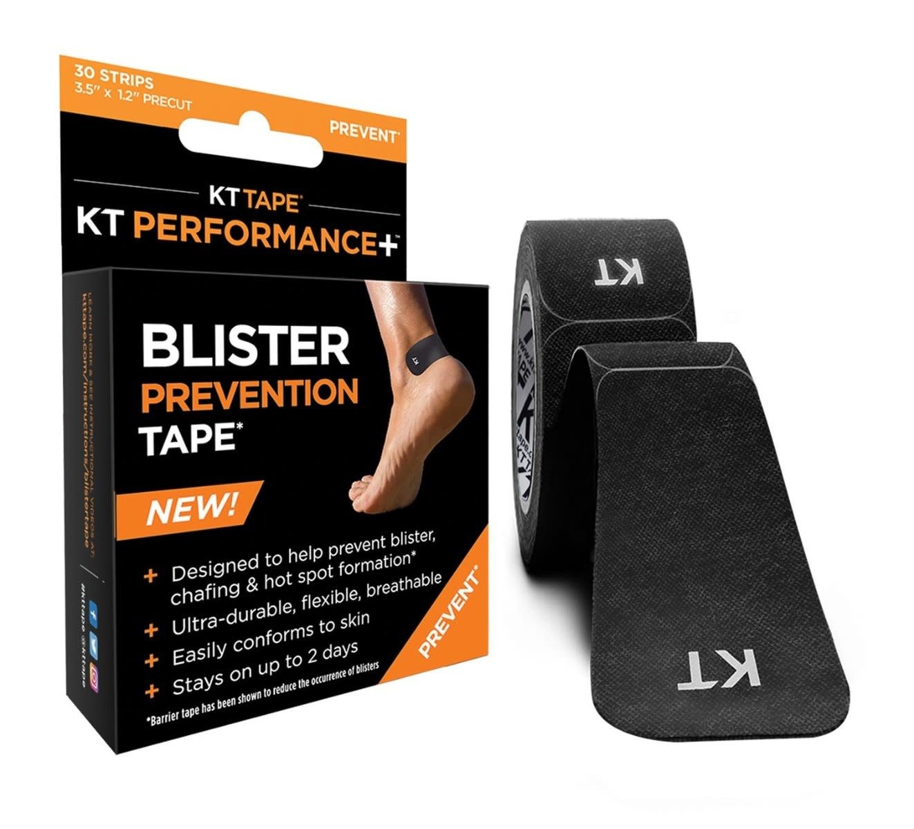 KT Tape Blister Prevention 30 Strip  - Black Heel