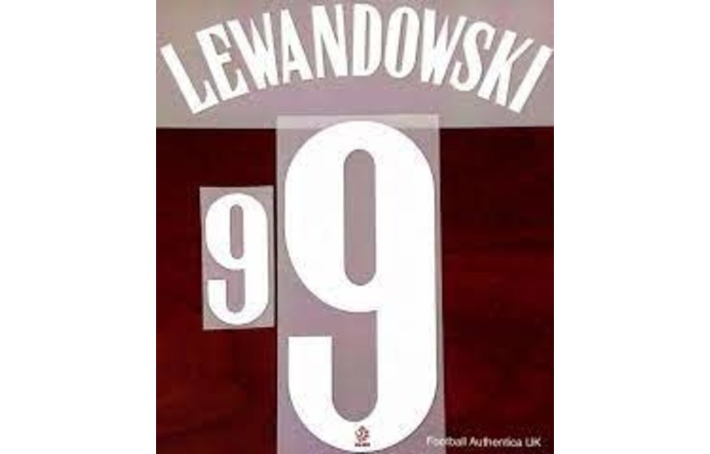Lewandowski # 9 Poland Away  Nameset / White