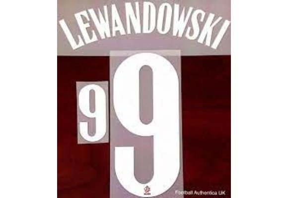 Lewandowski # 9 Poland Away Nameset / White