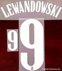 Lewandowski # 9 Poland Away  Nameset / White