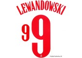 Lewandowski # 9 Poland Home  Nameset / Red