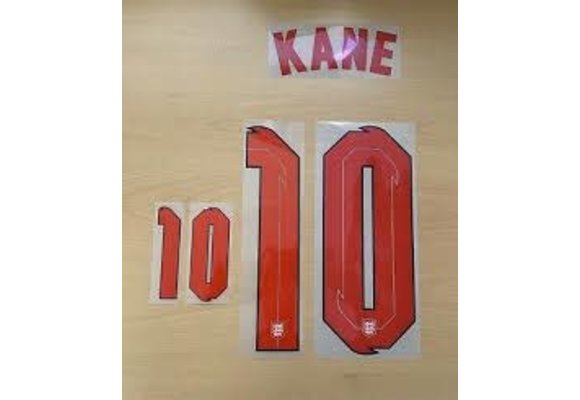 Kane # 10 England Home Nameset / Red