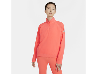 Nike Womens Dri-Fit Air MidLayer Top - Bright Mango/Reflective Silver