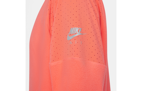 Nike Womens Dri-Fit Air MidLayer Top - Bright Mango/Reflective Silver