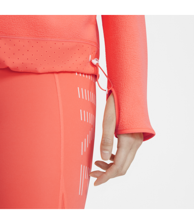 Nike Nike Womens Dri-Fit Air MidLayer Top - Bright Mango/Reflective Silver