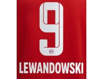 Lewandowski # 9 Bayern Munich 21/22 Home Nameset / White