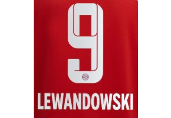 Lewandowski # 9 Bayern Munich 21/22 Home Nameset / White