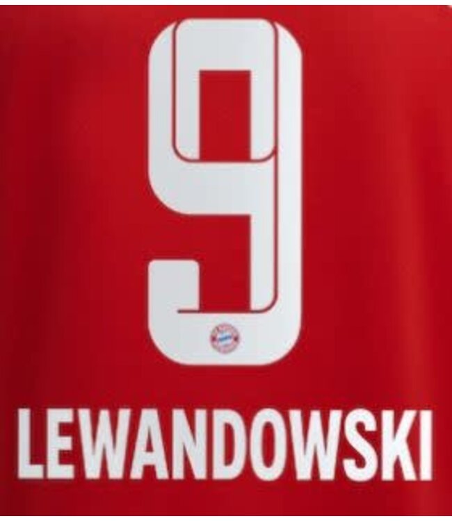 Uni-Sport Lewandowski # 9 Bayern Munich 21/22 Home Nameset / White