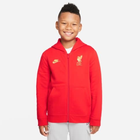 Nike 2021-22 Liverpool Youth NSW Full-Zip Club Hoodie Rush Red