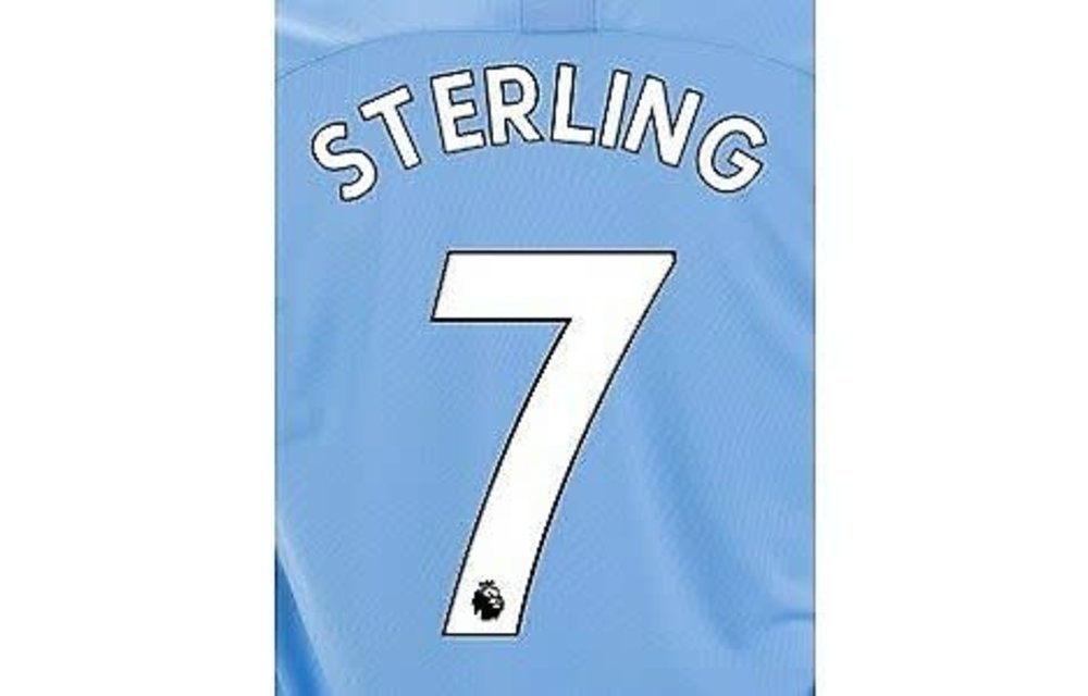 Sterling # 7 Manchester City Home - Third White  Nameset