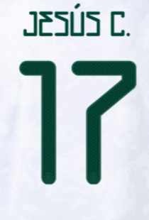 J. Corona # 17 Mexico 2021 Away Nameset