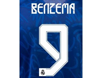 Benzema # 9 Real Madrid 21/22 Away -Third  Nameset