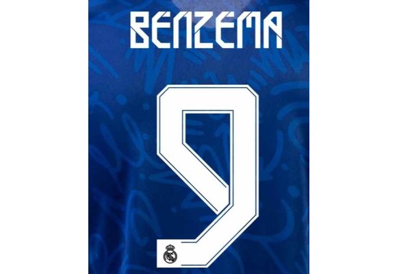 Benzema # 9 Real Madrid 21/22 Away -Third Nameset