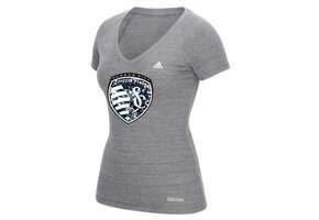 adidas Sporting Kansas City MLS Womens  Flower Explosion V-Neck T-Shirt