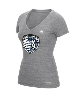 adidas adidas Sporting Kansas City MLS Womens  Flower Explosion V-Neck T-Shirt