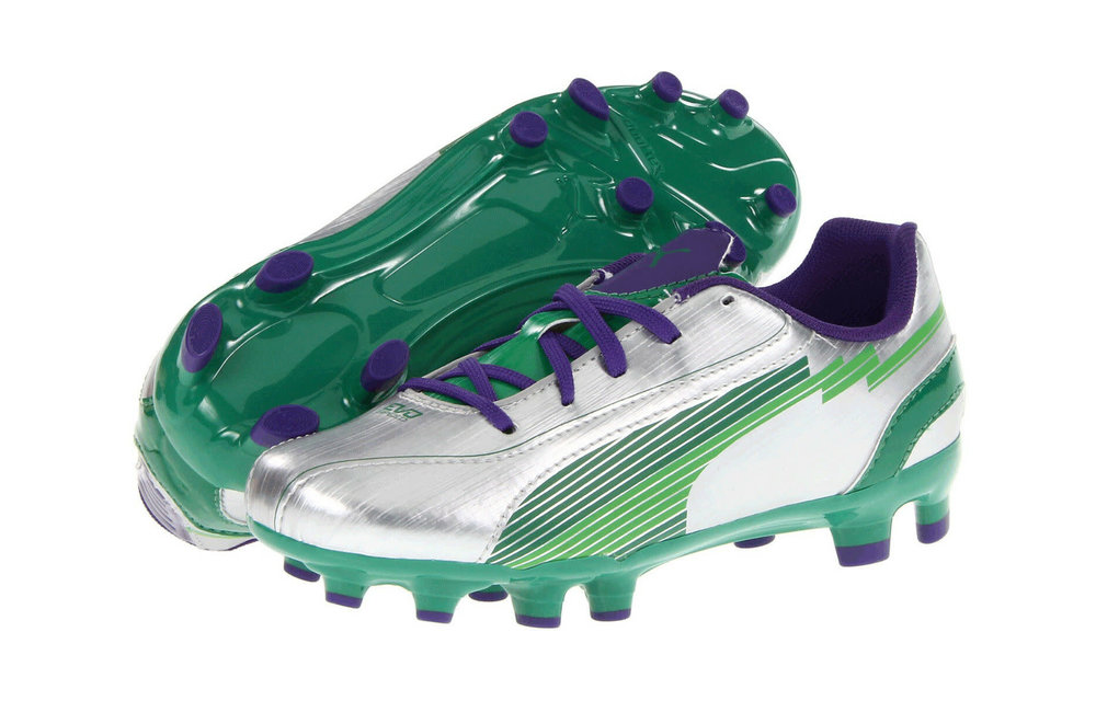 Puma Jr. evoSpeed 5 FG - Silver/Green/Violet