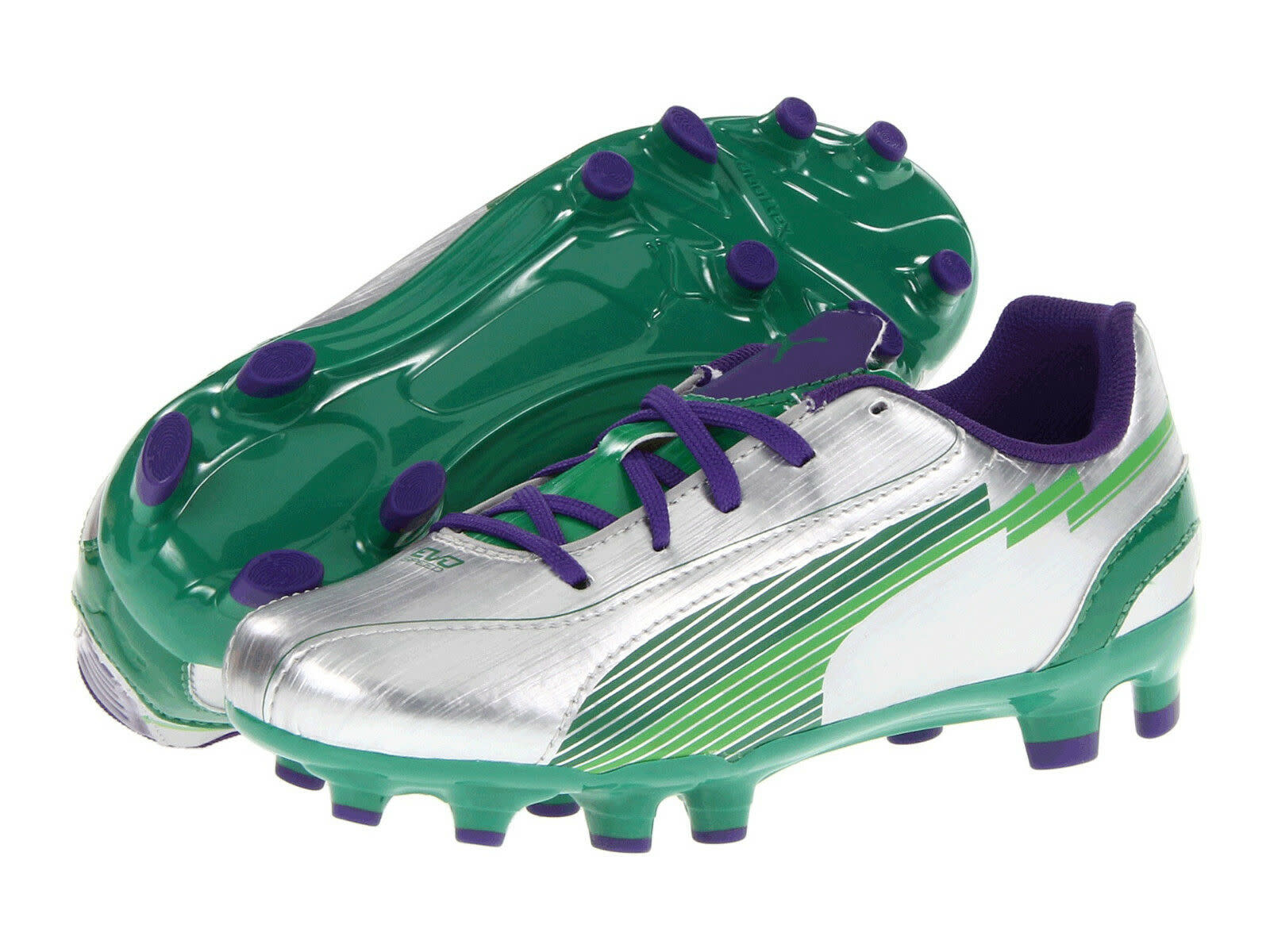 Puma Jr. evoSpeed 5 FG - Silver/Green/Violet