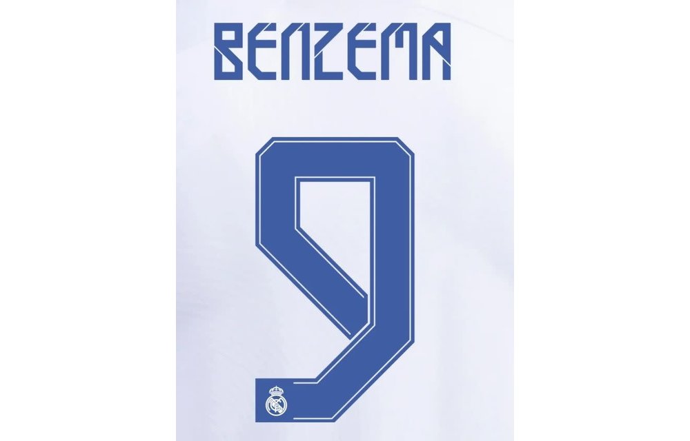 Benzema # 9 Real Madrid 21/22 Home  Nameset