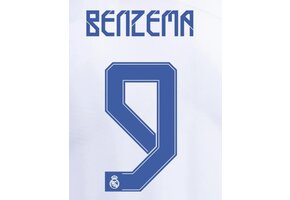 Benzema # 9 Real Madrid 21/22 Home Nameset