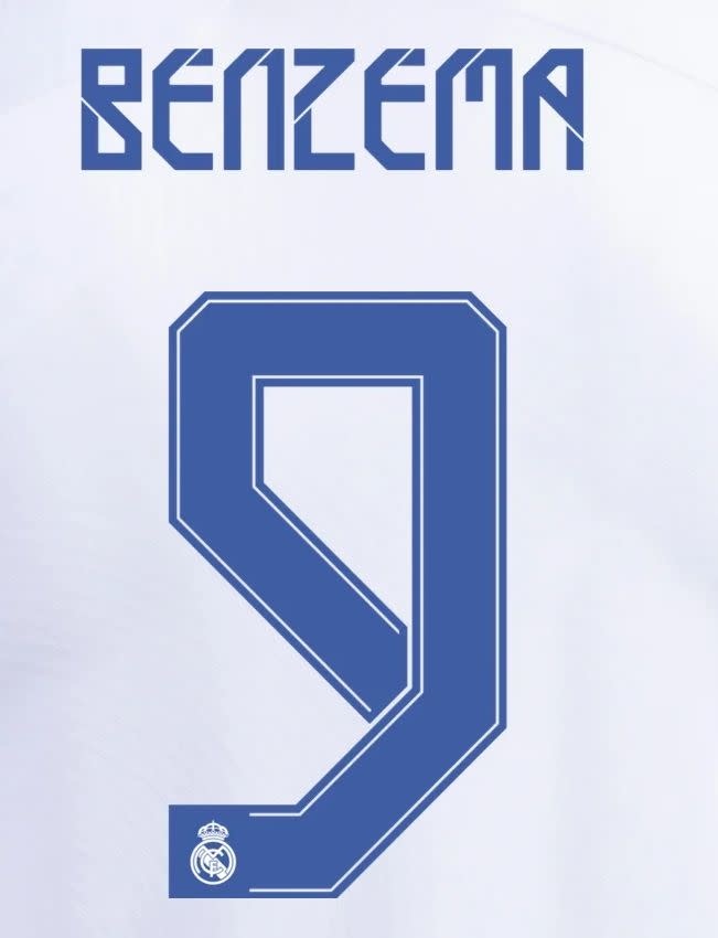 Benzema # 9 Real Madrid 21/22 Home  Nameset
