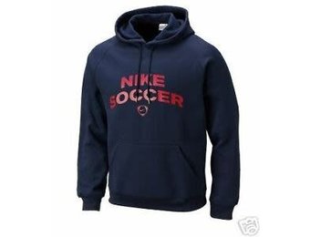Nike Tiempo Hooded Fleece Sweat Top- Navy Blue / Red