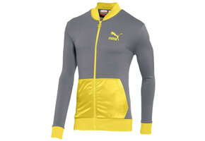 Puma CB Organic Full Zip 2013 Colorblock Casual Jacket - Navy Gray / Yellow