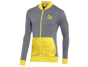 Puma CB Organic Full Zip 2013 Colorblock Casual Jacket - Navy Gray / Yellow