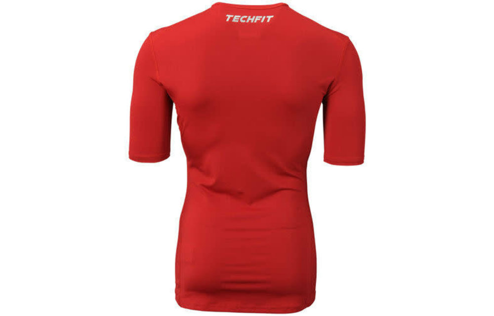 adidas TechFit Compression Short Sleeve ClimaLite Underlayer - Red -  Soccerium