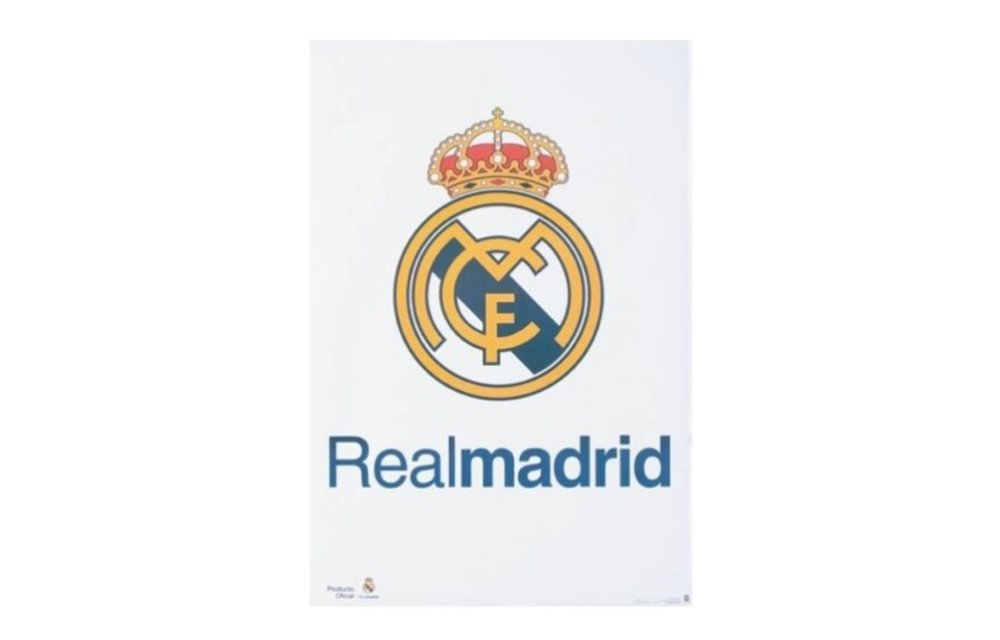 Real Madrid CDF Crest Badge White Soccer Poster