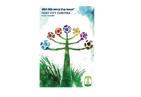 World Cup 2014 Host City Curitiba 24 x 36 Soccer Poster