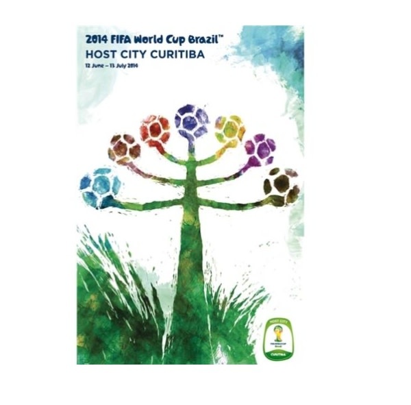 World Cup 2014 Host City Curitiba 24 x 36 Soccer Poster