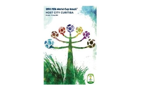 World Cup 2014 Host City Curitiba 24 x 36 Soccer Poster