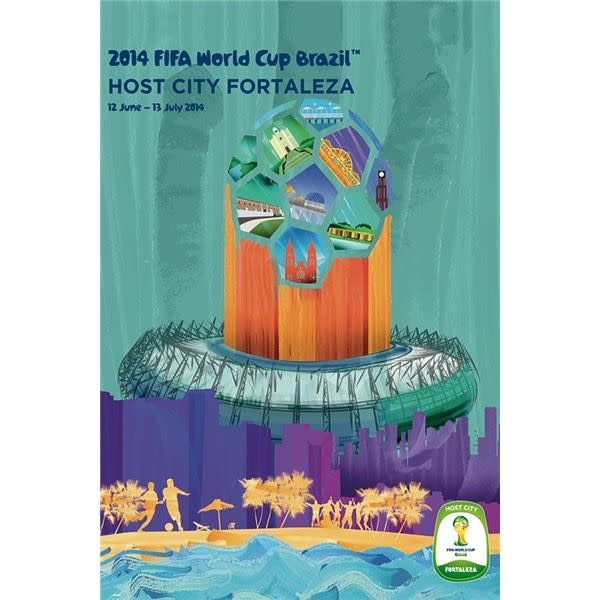 World Cup 2014 Host City Fortaleza 24 x 36 Soccer Poster
