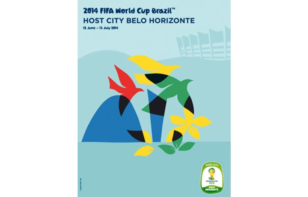 World Cup 2014 Host City Belo Horizonte 24 x 36 Soccer Poster