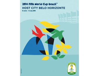 World Cup 2014 Host City Belo Horizonte 24 x 36 Soccer Poster