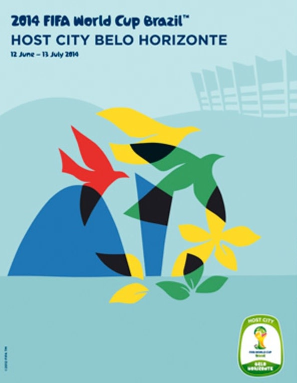 World Cup 2014 Host City Belo Horizonte 24 x 36 Soccer Poster