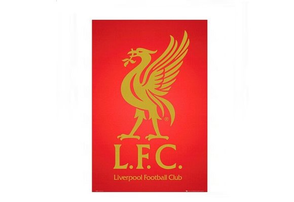 Liverpool FC  Crest Badge Red Gold Soccer Poster