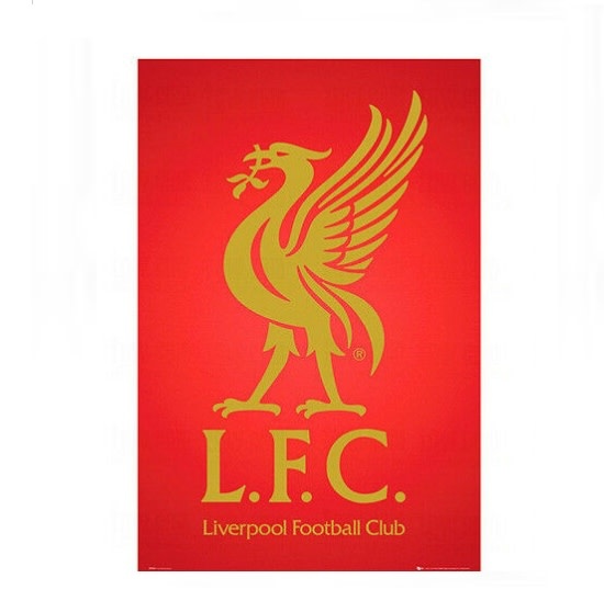 Liverpool FC  Crest Badge Red Gold Soccer Poster
