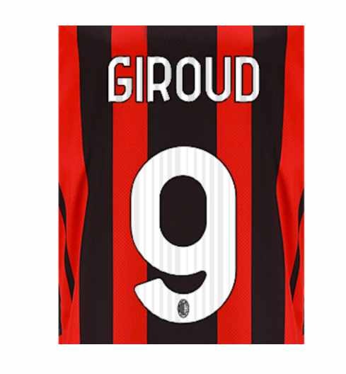 Giroud #9 AC Milan 21/22 Home Nameset