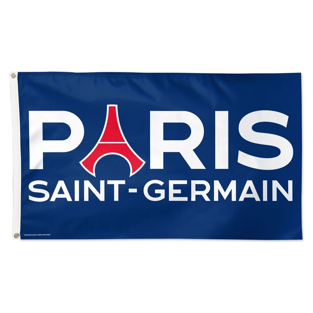 WinCraft PSG Paris Saint German Wordmark Flag 3'x5'